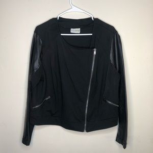 Pleather sleeve, biker jacket